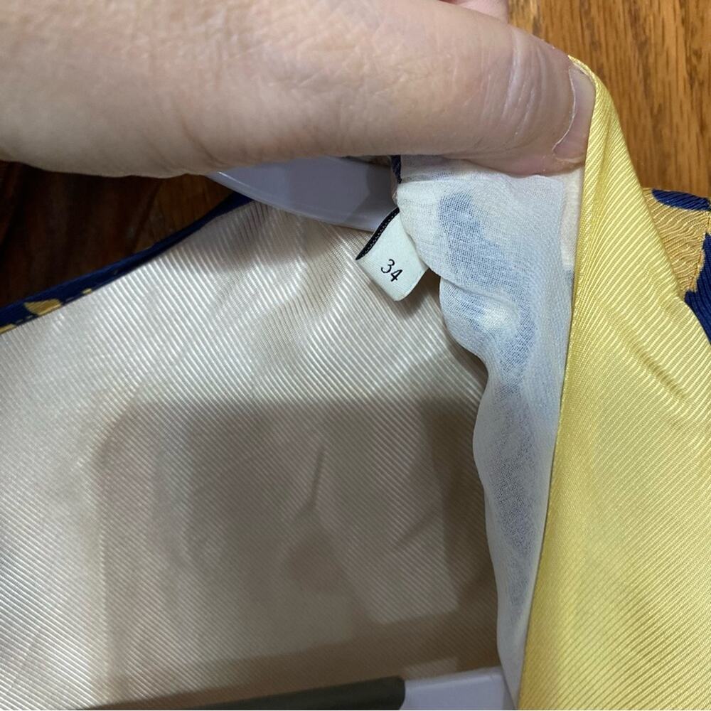 Sandro Willow Maxi Dress Yellow Blue Floral Pullover Boho Artsy Women’s Sz 2 - Picture 3 of 16